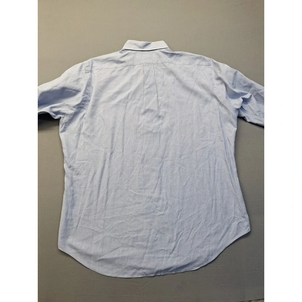 Polo Ralph Lauren Mens Classic Fit Blue Houndstooth‎ Large 16 Button Down Preppy